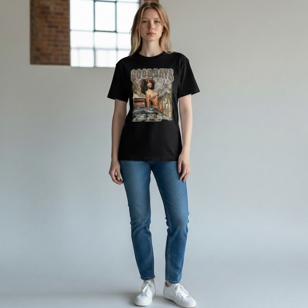 TDE SZA Good Days Graphic T-Shirt Black Medium Top Dawg Entertainment Merch